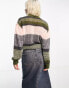 COLLUSION knitted crew neck jumper in multi stripe