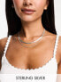 Фото #2 товара Pieces 18k plated 2 chain necklace in silver