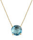 ფოტო #1 პროდუქტის Blue Topaz Pendant Necklace (8 ct. t.w.) in 14k Gold