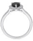 ფოტო #3 პროდუქტის Black Diamond (1 ct. t.w.) & White Diamond (1/4 ct. t.w.) Pear-Cut Halo Engagement Ring in 14k White Gold