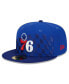 Men's Royal Philadelphia 76ers 2024 NBA All-Star Game Rally Drive Checkerboard 59FIFTY Crown Fitted Hat