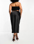 Фото #4 товара Simply Be Exclusive satin slip midi skirt in black