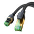 Szybki kabel sieciowy LAN RJ45 cat.8 40Gbps plecionka 0.5m czarny