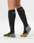 2XU 301129 Women's Flight Compression Socks, Black/Yellow, Medium 2 pack