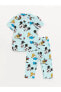 Фото #1 товара LCW baby Polo Yaka Kısa Kollu Minnie Mouse Baskılı Erkek Bebek Pijama Takım