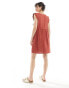 Фото #3 товара Vero Moda mini dress with wrap front in rust