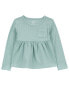 Фото #4 товара Toddler Ribbed Long-Sleeve Peplum Top 2T