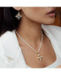 ფოტო #2 პროდუქტის SEED PEARL NECKLACE WITH BLUE TOPAZ CROSS PENDANT