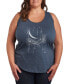 Falling Stars Plus Size Graphic Tank Синий, 2X - фото #1