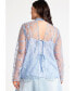 ფოტო #1 პროდუქტის Plus Size Back Tie Lace Top