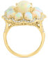 ფოტო #4 პროდუქტის EFFY® Ethiopian Opal (5 ct. t.w.) & Diamond (3/8 ct. t.w.) Flower Cluster Ring in 14k Gold