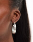 Accessorize textured layered hoop earrings in silver