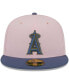 Фото #3 товара Men's Pink, Blue Los Angeles Angels Olive Undervisor 59FIFTY Fitted Hat