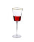 Фото #1 товара Set of 6 Pebble Glass Wine Glasses with Gold Tone Rim
