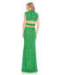 Фото #2 товара Women's Sequined Cap Sleeveless Plunge Neck Cut Out Gown