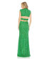 ფოტო #2 პროდუქტის Women's Sequined Cap Sleeveless Plunge Neck Cut Out Gown