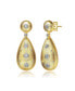 ფოტო #1 პროდუქტის Rhodium and 14K Gold Plated Cubic Zirconia Drop Earrings