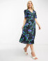 Фото #4 товара Nobody's Child Alexa midi dress in blue floral