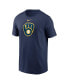 Фото #3 товара Men's Navy Milwaukee Brewers Fuse Logo T-Shirt