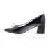 Фото #7 товара David Tate Creative Womens Black Extra Wide Leather Slip On Block Heels Shoes 6