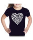 ფოტო #2 პროდუქტის Big Girl's Word Art T-shirt - Paw Prints Heart