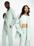 Фото #1 товара IIQUAL unisex double breasted blazer co-ord in mint
