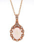 Фото #1 товара Opal (3/4 ct. t.w.) & Diamond (1/10 ct. t.w.) Halo 18" Pendant Necklace in 10k Rose Gold