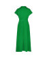 ფოტო #4 პროდუქტის Women's Crepe Collared Short Sleeve Belt Detail Midi Dress