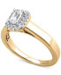 ფოტო #1 პროდუქტის Diamond Emerald-Cut Halo Engagement Ring (1/2 ct. t.w.) in 14k Gold