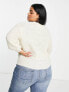 Vila Curve lattice knit jumper in cream