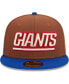 ფოტო #2 პროდუქტის Men's Brown, Royal New York Giants Harvest 75th Anniversary 59FIFTY Fitted Hat