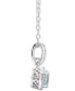 Aquamarine Solitaire 18" Pendant Necklace (3/8 ct. t.w.) in Sterling Silver