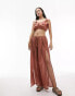 Фото #6 товара Topshop co-ord split-leg beach trousers in rust