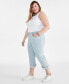 Фото #2 товара Plus Size Embroidered Curvy Capris, Created for Macy's