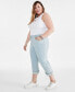 ფოტო #2 პროდუქტის Plus Size Embroidered Curvy Capris, Created for Macy's