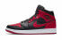 Фото #3 товара Кроссовки женские Nike Air Jordan 1 Mid Запрещенные 2020 (Красные, Черные)
