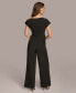 Фото #2 товара Donn Karan Women's Hardware-Trim Asymmetric-Neck Jumpsuit