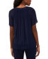 ფოტო #2 პროდუქტის Women's Split-Neck Pleated Top