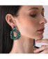 ფოტო #2 პროდუქტის Women's Green Embellished Circular Drop Earrings