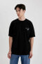 Erkek T-shirt Siyah B8949ax/bk81