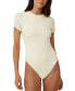 Фото #1 товара Women's Soft Lounge Short Sleeve Bodysuit