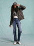 Фото #4 товара Miss Selfridge faux leather oversized padded biker jacket in washed black