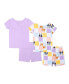 ფოტო #2 პროდუქტის Toddler Girls Short Sets Pajamas, 4-Piece