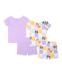 Toddler Girls Short Sets Pajamas, 4-Piece