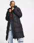 Фото #1 товара Pieces hooded longline padded coat in black