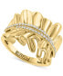 ფოტო #1 პროდუქტის EFFY® Diamond Double Row Wavy Statement Ring (1/4 ct. t.w.) in 14k Gold