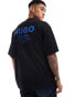 Фото #1 товара HUGO Blue nalono relaxed fit t-shirt in black