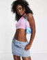 Фото #1 товара Stradivarius Y2K halter top with heart trim in pink