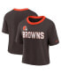 Фото #1 товара Women's Brown Cleveland Browns High Hip Fashion Cropped Top