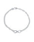 ფოტო #1 პროდუქტის Delicate Minimalist Eternal Love Knot figure Eight Chain Infinity Bracelet For Women Sterling Silver 7.5"